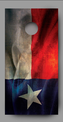 Distressed Texas Flag Corn hole Decal Wrap