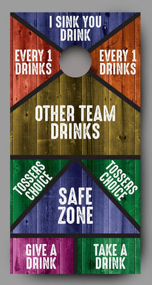 Wood Design Drinking Cornhole Wraps Game Cornhole Decal single