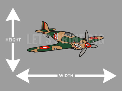 Propeller Airplane Fighter Wall Art Decal Sticker