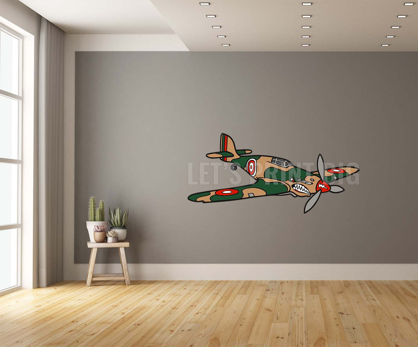 Propeller Airplane Fighter Wall Art Decal Sticker