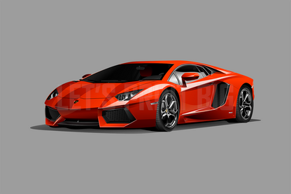 Car On Wall Art Lamborghini 4 Color Choices Decal Removable 
