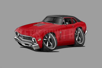 1970 Nova SS Hot Rod Car Art Wall Decal