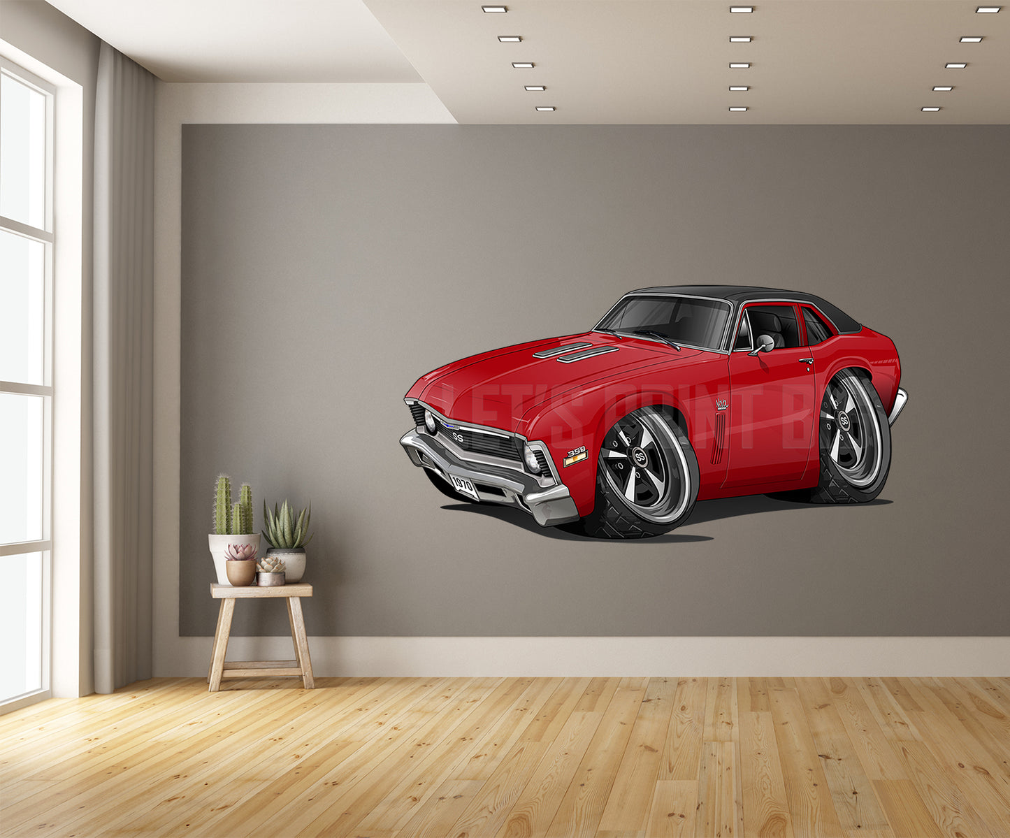 1970 Nova SS Hot Rod Car Art Wall Decal