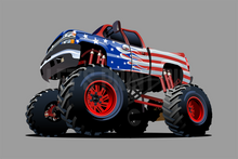 Car Art 4x4 Red White Blue Lift Kit Muscle Car WALL DECAL REMOVABLE REPOSITIONABLE