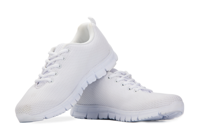 Blue Jelly Fish White Border Men's Sneakers