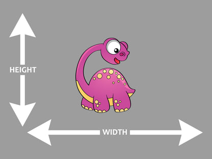Sauropod Cartoon Pink Wall Art Decal