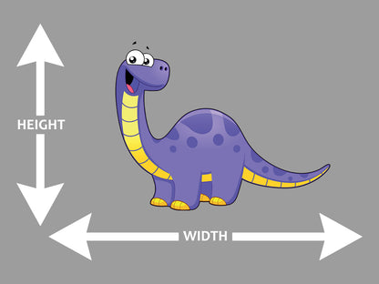 Sauropod Cartoon Purple and Yellow Wall Art Decal