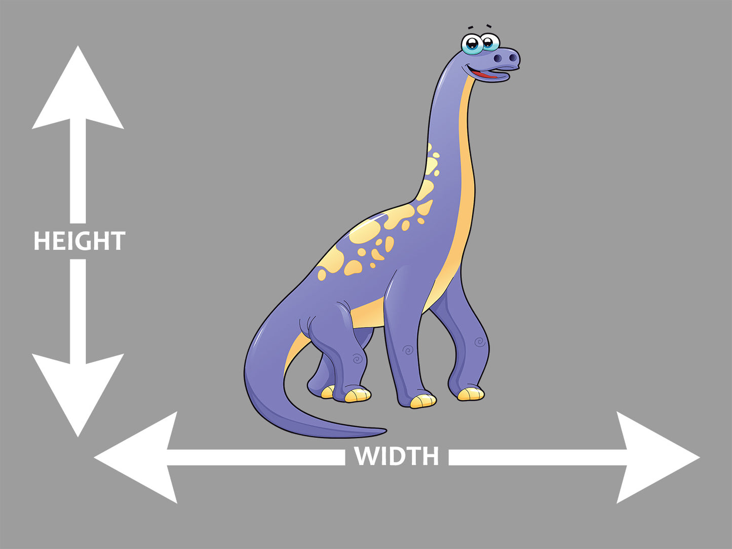 Sauropod Cartoon Purple Wall Art Decal