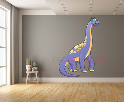Sauropod Cartoon Purple Wall Art Decal