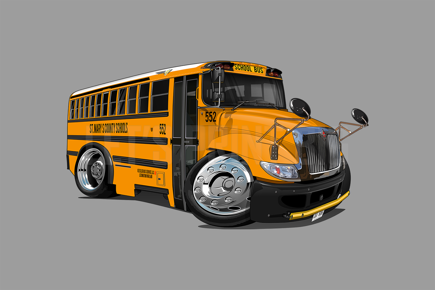 2017 International School Bus Car Art Wall Decal