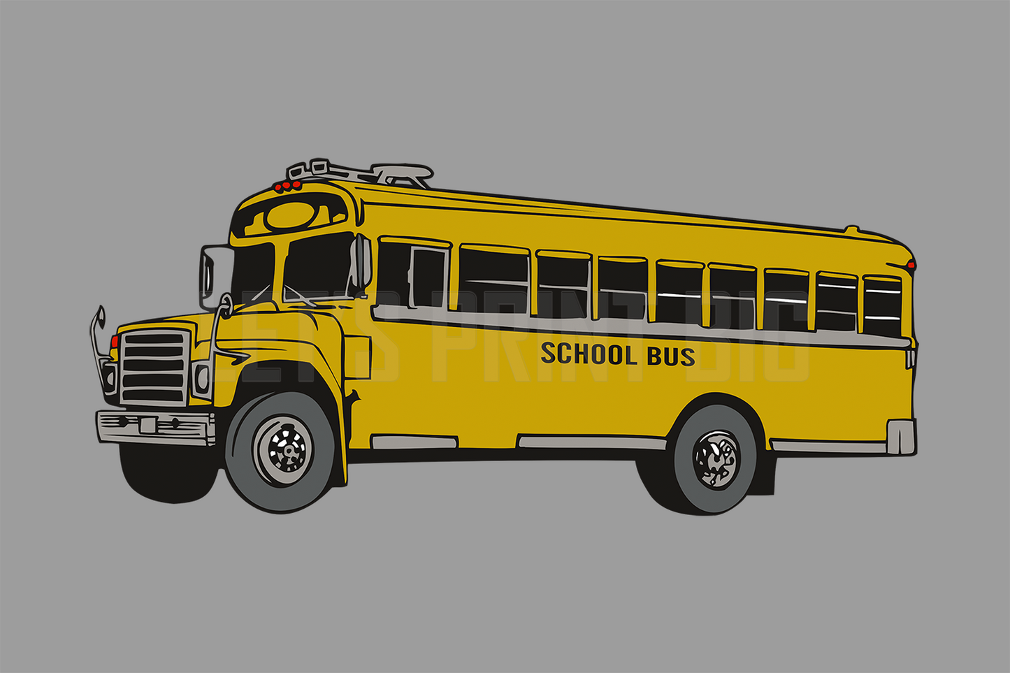 Car Art Yellow School Bus Wall Art Decal Sticker