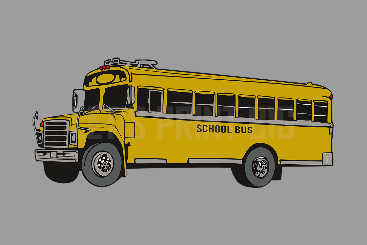 Car Art Yellow School Bus Wall Art Decal Sticker