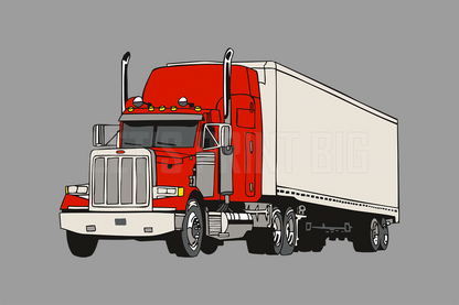 Car on Wall Art Semi Truck Big Rig Decal Tractor Trailer