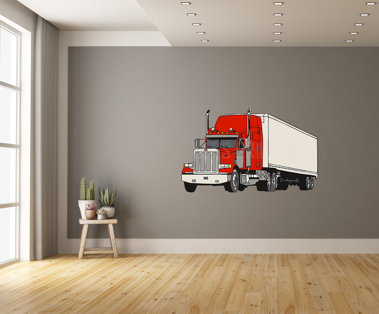 Car on Wall Art Semi Truck Big Rig Decal Tractor Trailer