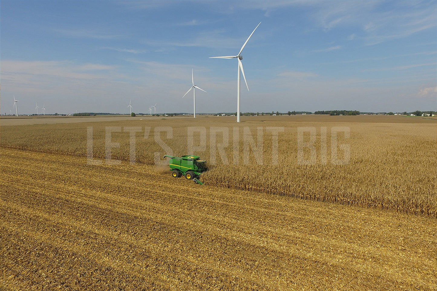 Shelling Corn Combining Harvest Windmill Custom Designed Wallpaper