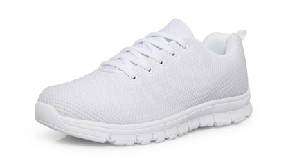 Blue Jelly Fish White Border Men's Sneakers