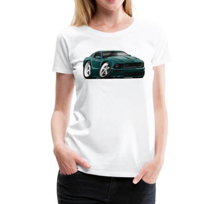 2008 Ford Mustang Car Art Women’s Premium T-Shirt - white