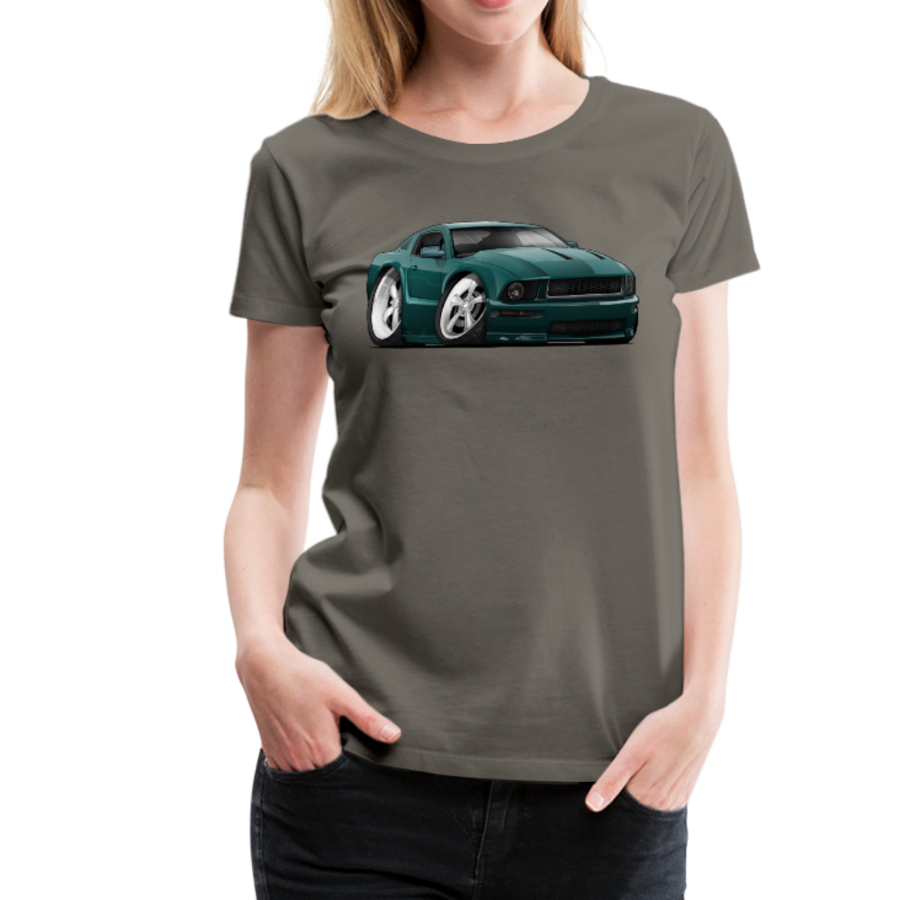 2008 Ford Mustang Car Art Women’s Premium T-Shirt - asphalt gray