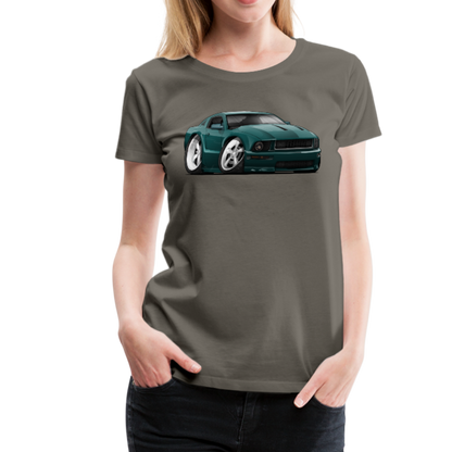 2008 Ford Mustang Car Art Women’s Premium T-Shirt - asphalt gray