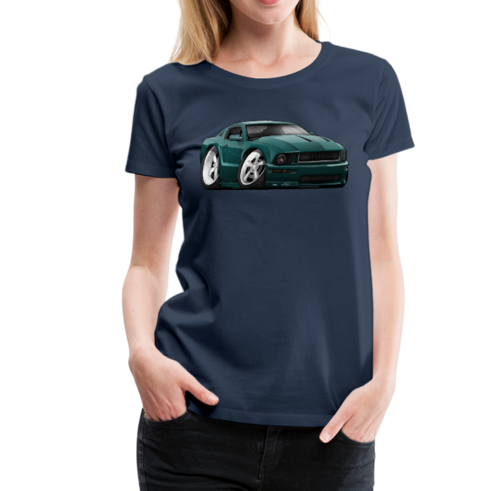 2008 Ford Mustang Car Art Women’s Premium T-Shirt - navy