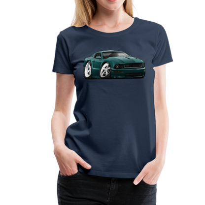 2008 Ford Mustang Car Art Women’s Premium T-Shirt - navy
