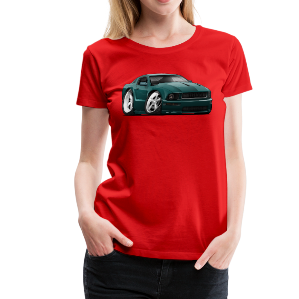 2008 Ford Mustang Car Art Women’s Premium T-Shirt - red