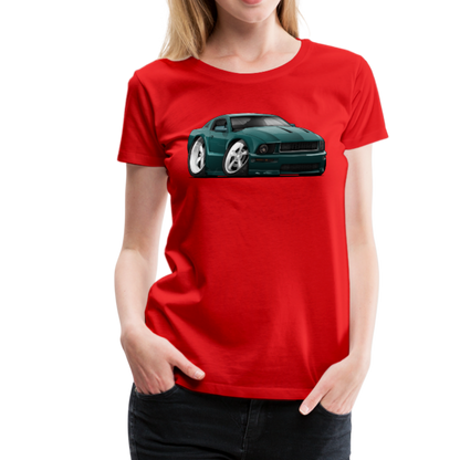2008 Ford Mustang Car Art Women’s Premium T-Shirt - red