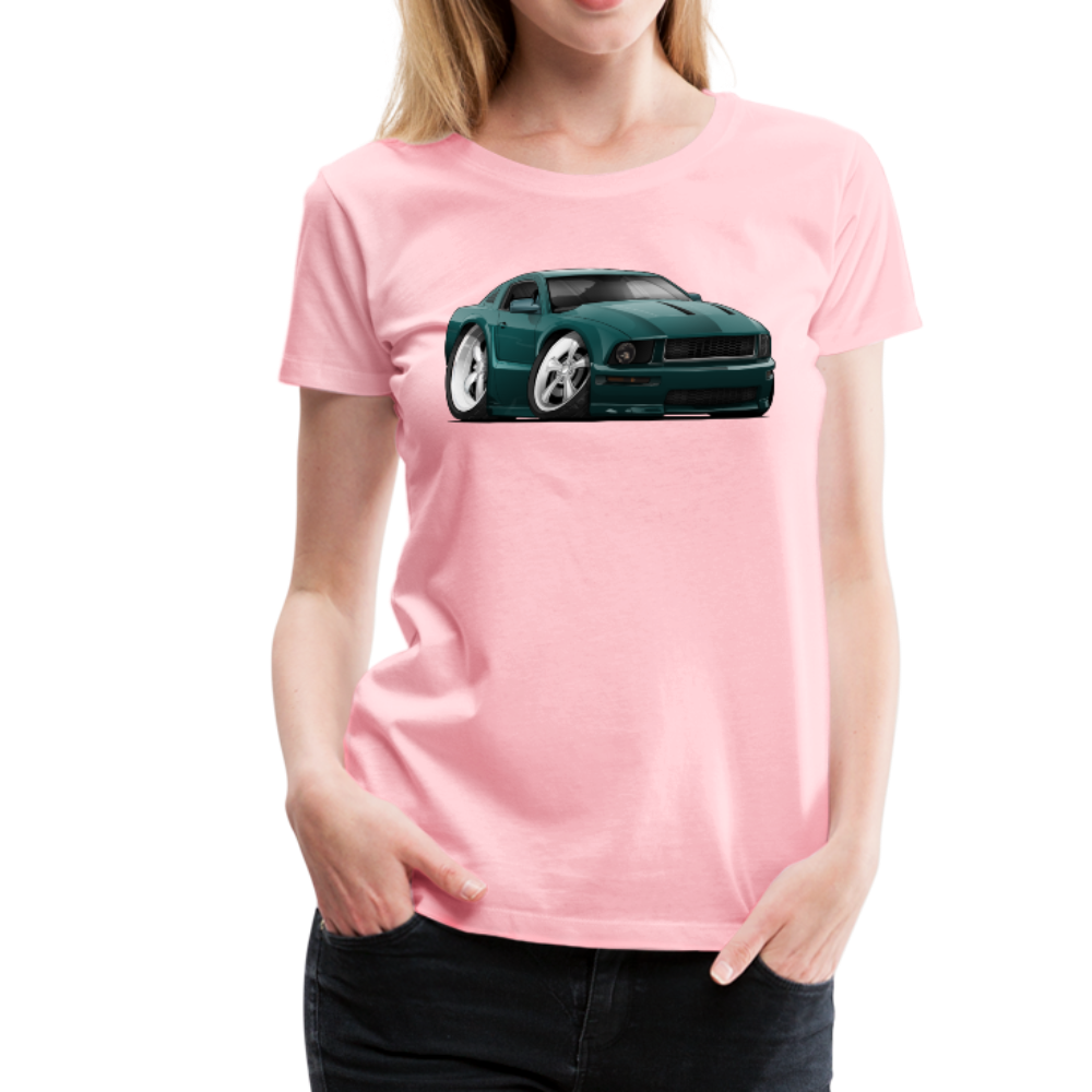 2008 Ford Mustang Car Art Women’s Premium T-Shirt - pink