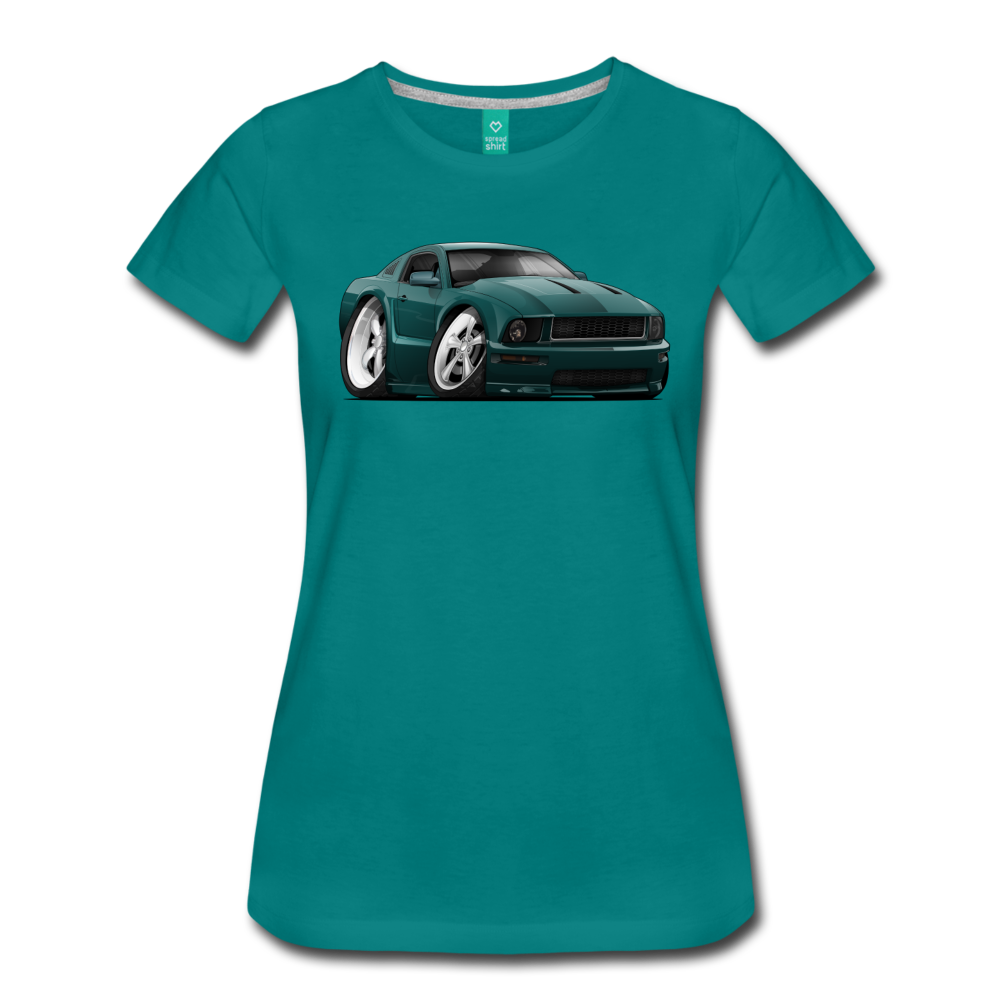 2008 Ford Mustang Car Art Women’s Premium T-Shirt - teal