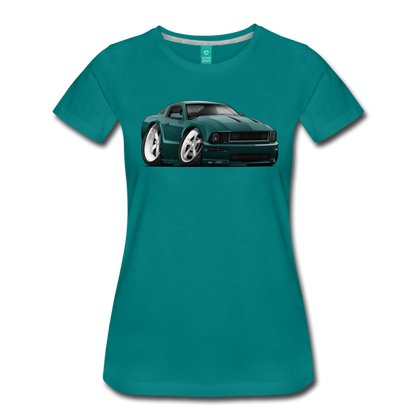 2008 Ford Mustang Car Art Women’s Premium T-Shirt - teal