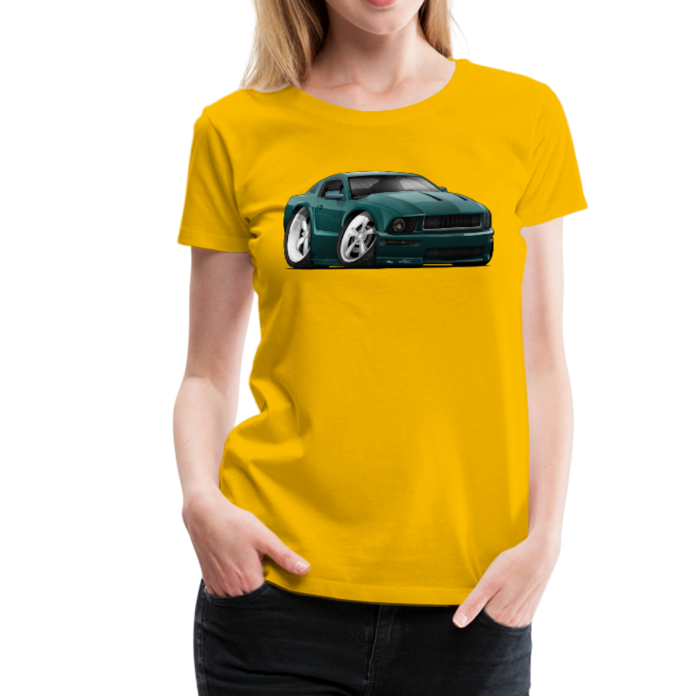 2008 Ford Mustang Car Art Women’s Premium T-Shirt - sun yellow