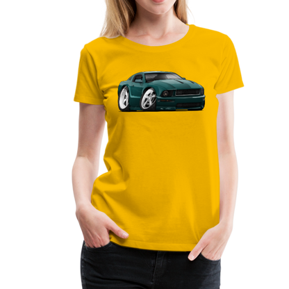 2008 Ford Mustang Car Art Women’s Premium T-Shirt - sun yellow