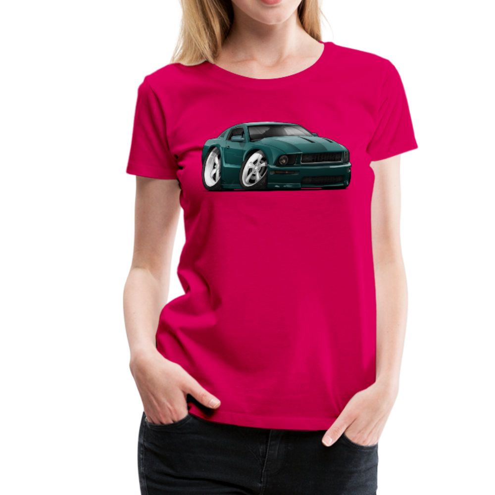2008 Ford Mustang Car Art Women’s Premium T-Shirt - dark pink
