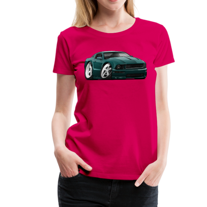 2008 Ford Mustang Car Art Women’s Premium T-Shirt - dark pink