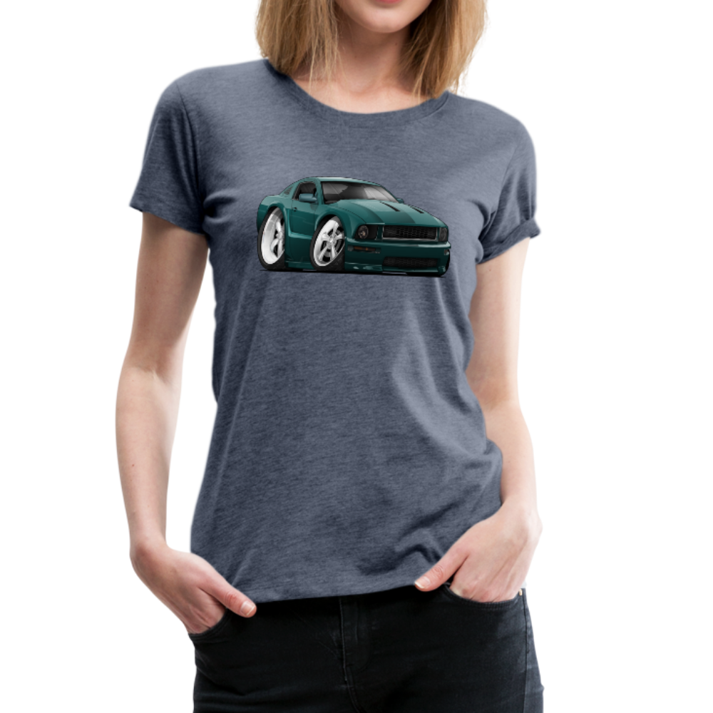 2008 Ford Mustang Car Art Women’s Premium T-Shirt - heather blue