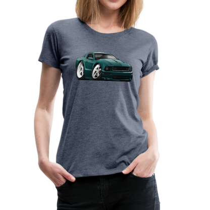 2008 Ford Mustang Car Art Women’s Premium T-Shirt - heather blue