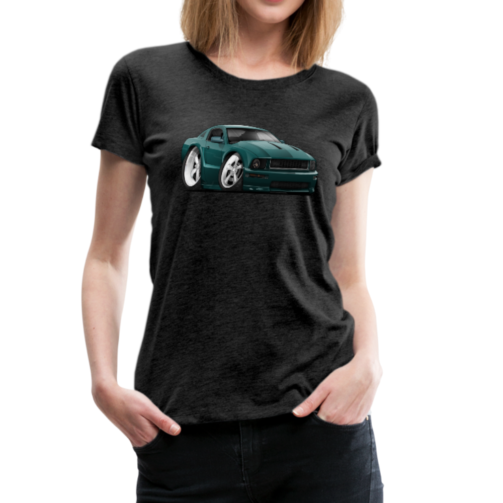 2008 Ford Mustang Car Art Women’s Premium T-Shirt - charcoal gray