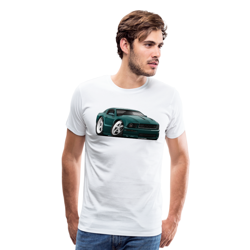 2008 Ford Mustang Car Art Men's Premium T-Shirt - white