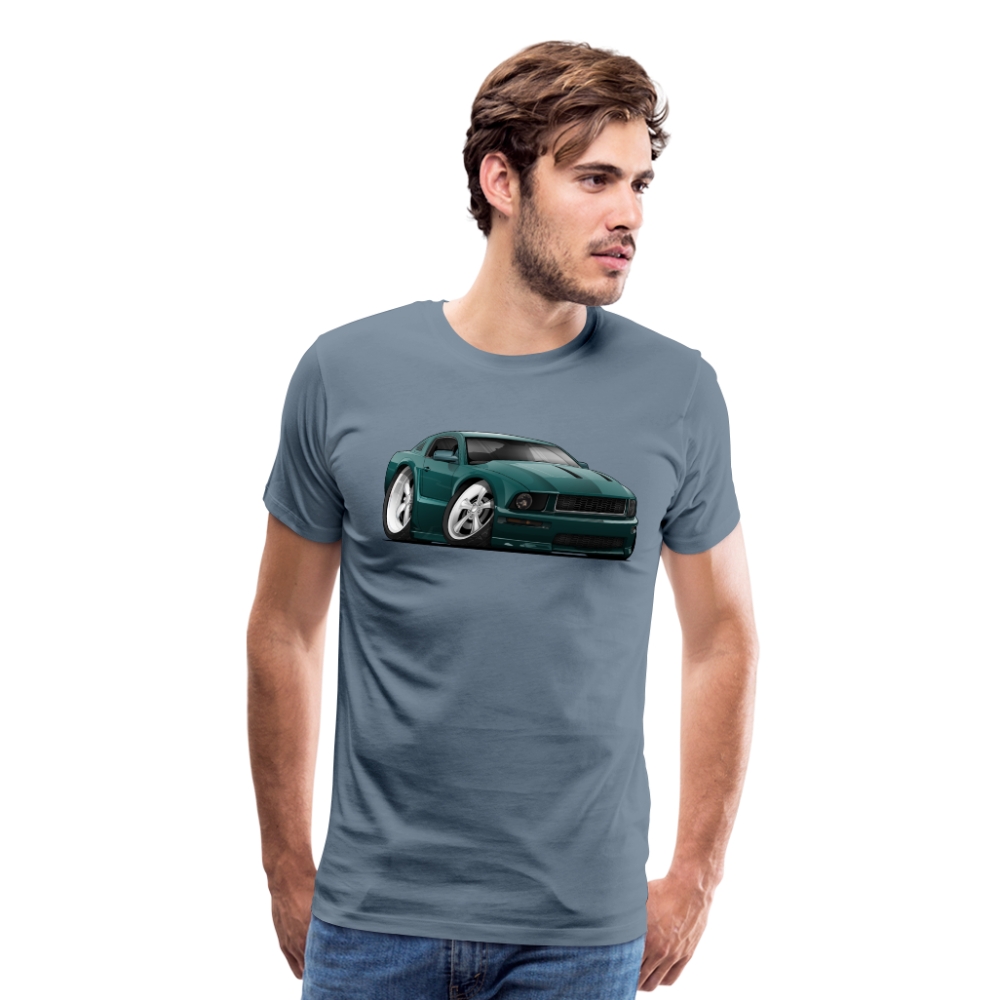 2008 Ford Mustang Car Art Men's Premium T-Shirt - steel blue