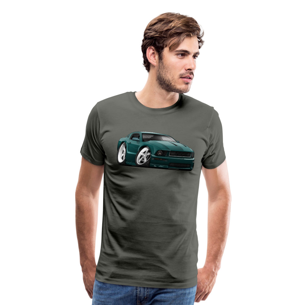2008 Ford Mustang Car Art Men's Premium T-Shirt - asphalt gray