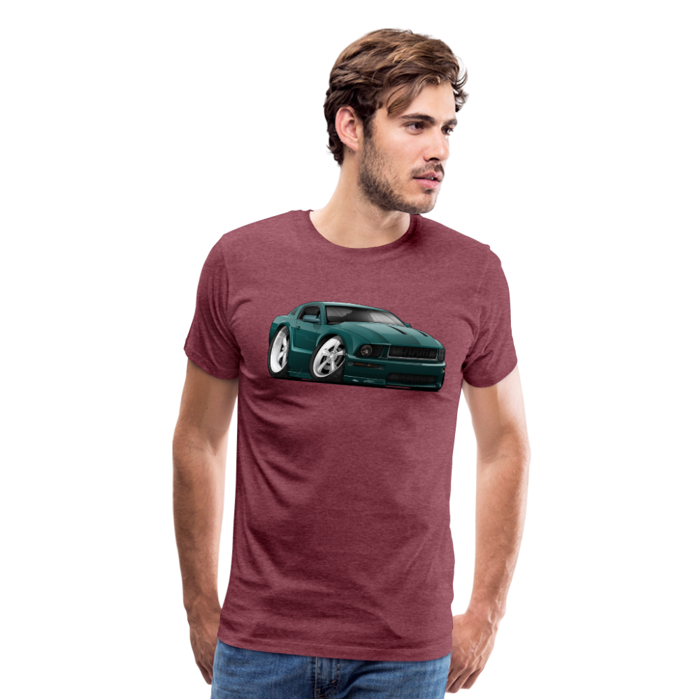 2008 Ford Mustang Car Art Men's Premium T-Shirt - heather burgundy