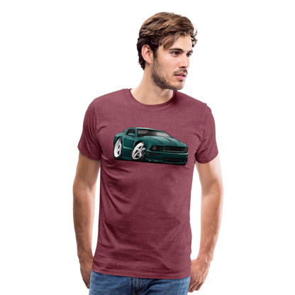2008 Ford Mustang Car Art Men's Premium T-Shirt - heather burgundy