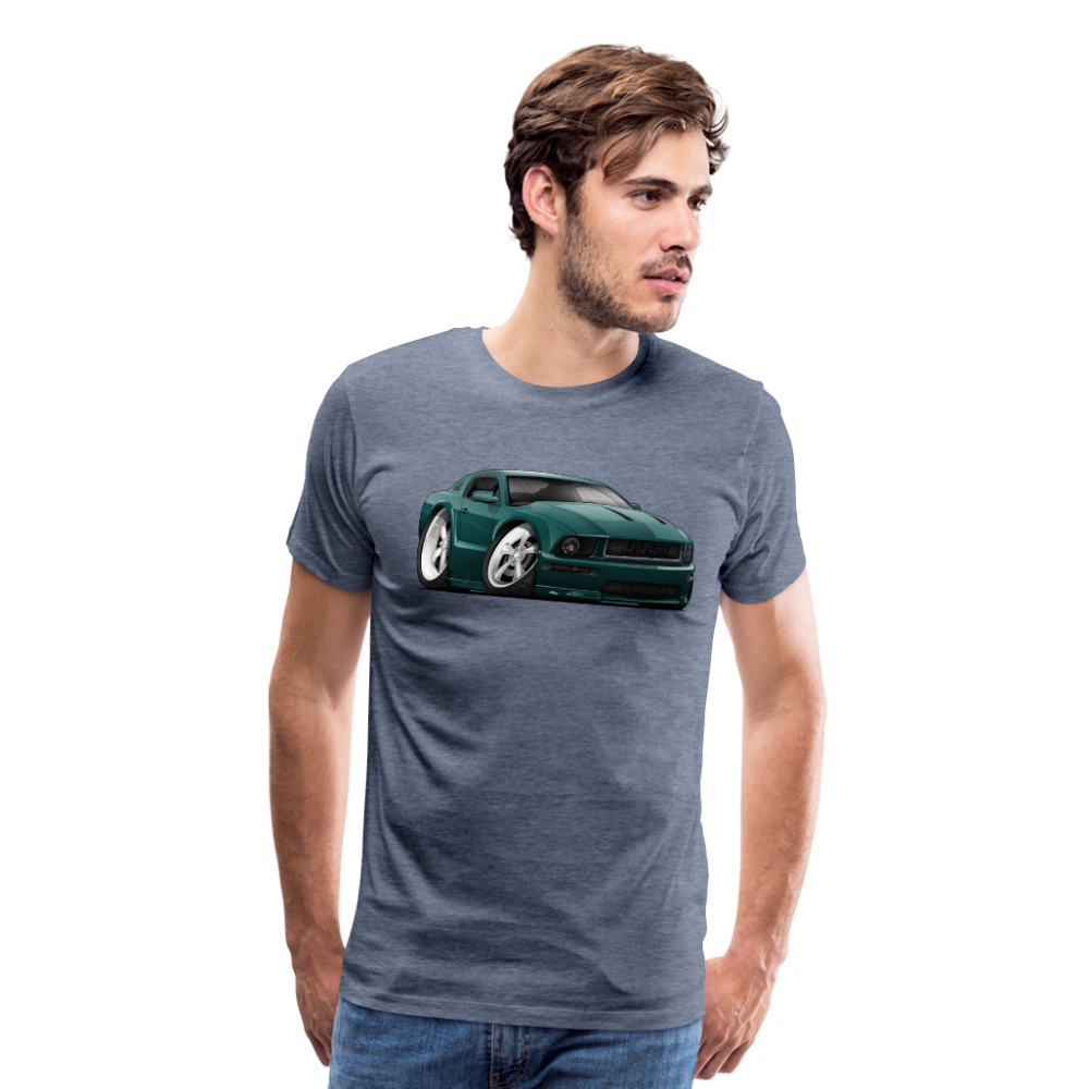 2008 Ford Mustang Car Art Men's Premium T-Shirt - heather blue