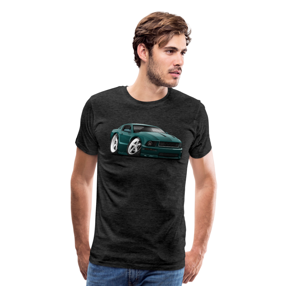 2008 Ford Mustang Car Art Men's Premium T-Shirt - charcoal gray