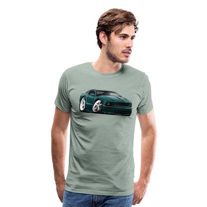 2008 Ford Mustang Car Art Men's Premium T-Shirt - steel green