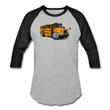 2017 International School Bus Car Art Baseball T-Shirt - heather gray/black