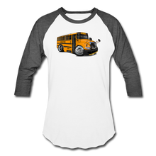 2017 International School Bus Car Art Baseball T-Shirt - white/charcoal