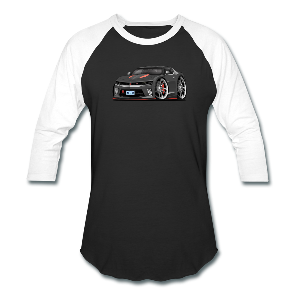 2017 Chevrolet Camaro RS 50th Anniversary Edition Car Art Baseball T-Shirt - black/white