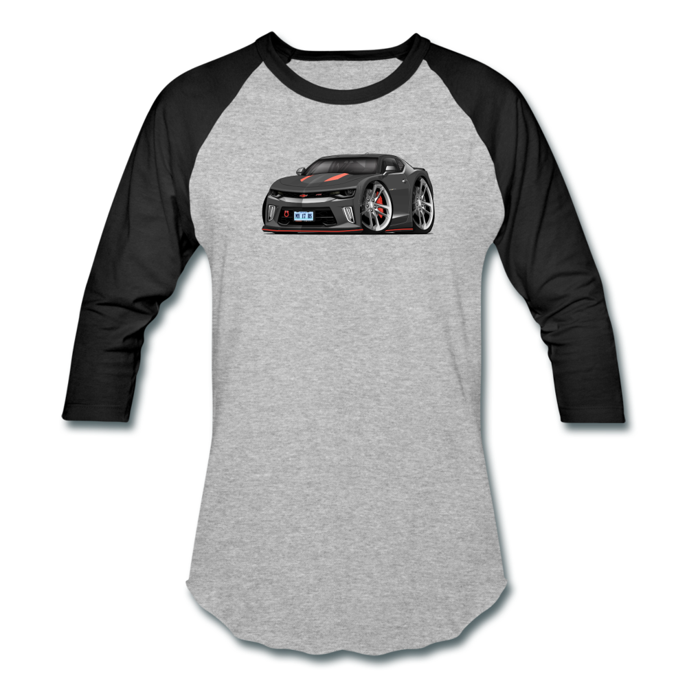 2017 Chevrolet Camaro RS 50th Anniversary Edition Car Art Baseball T-Shirt - heather gray/black