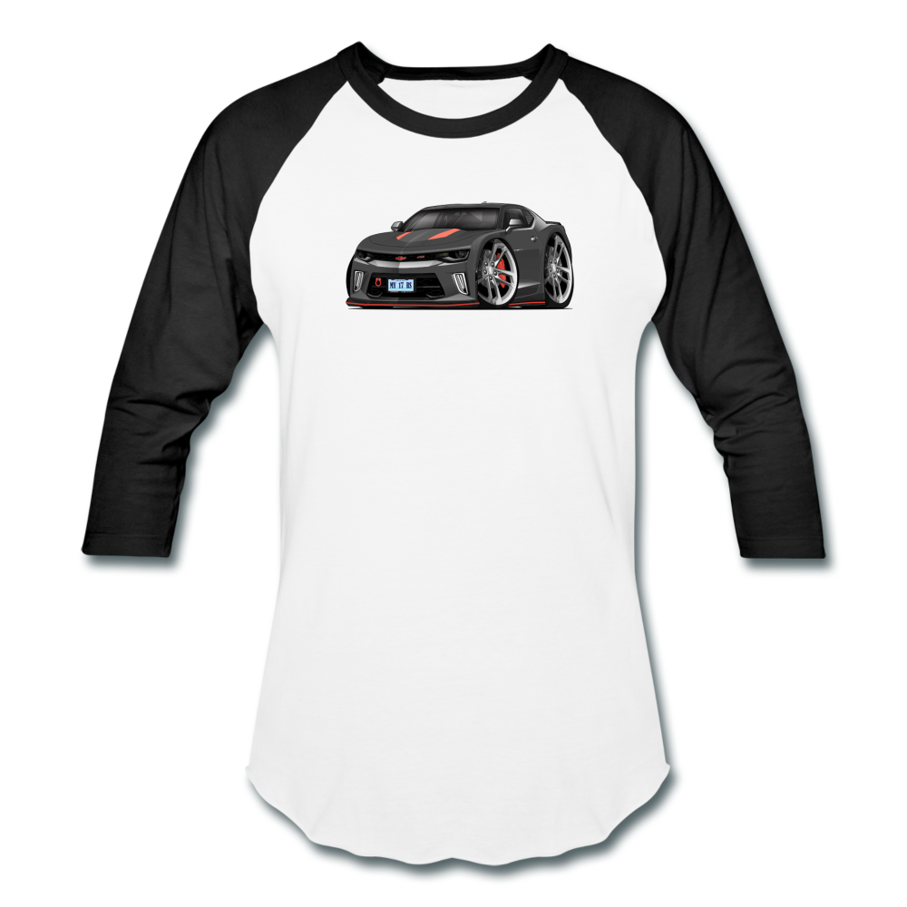 2017 Chevrolet Camaro RS 50th Anniversary Edition Car Art Baseball T-Shirt - white/black
